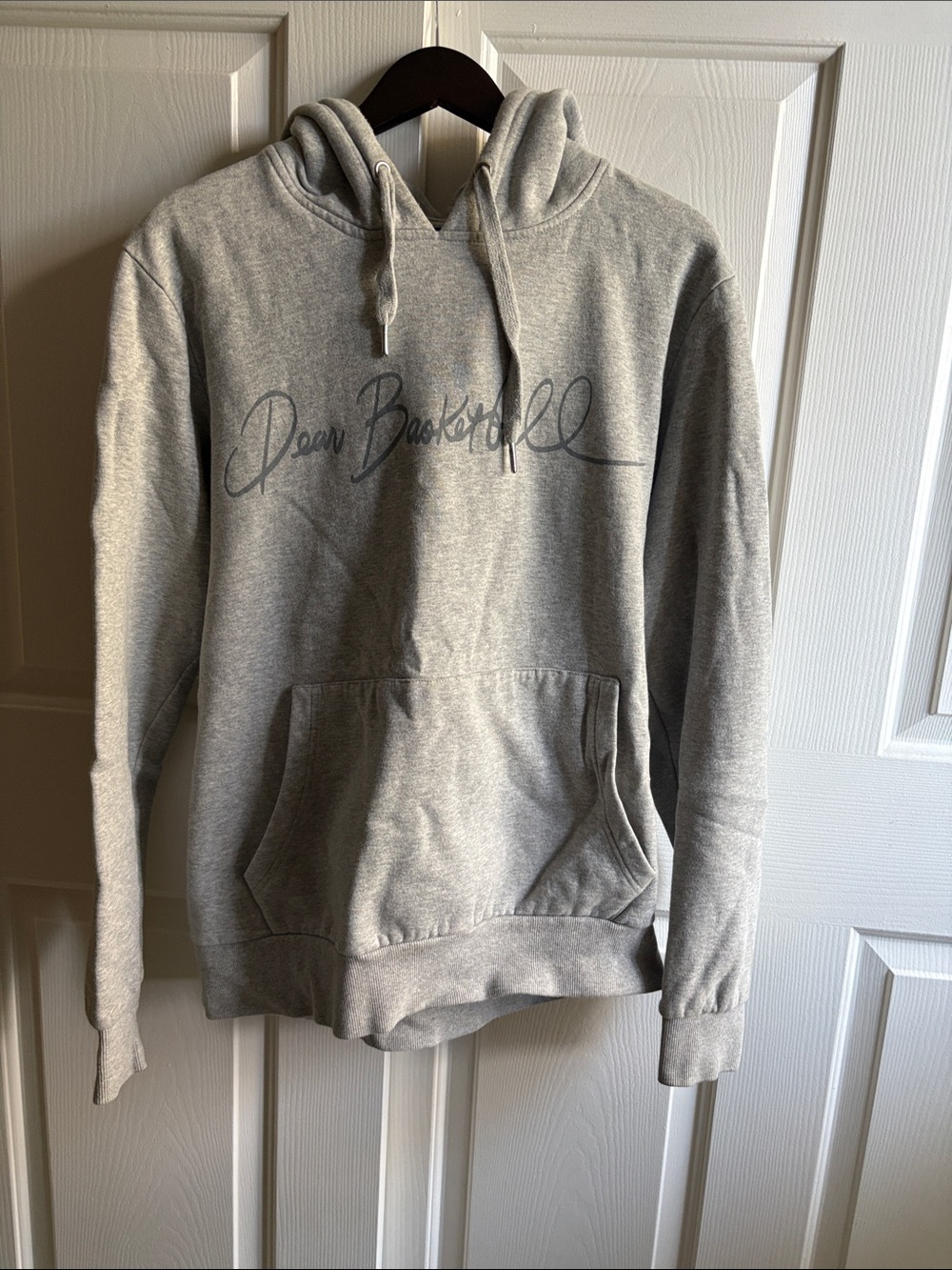 Men’s Gray Crewneck Hoodie with Script Logo